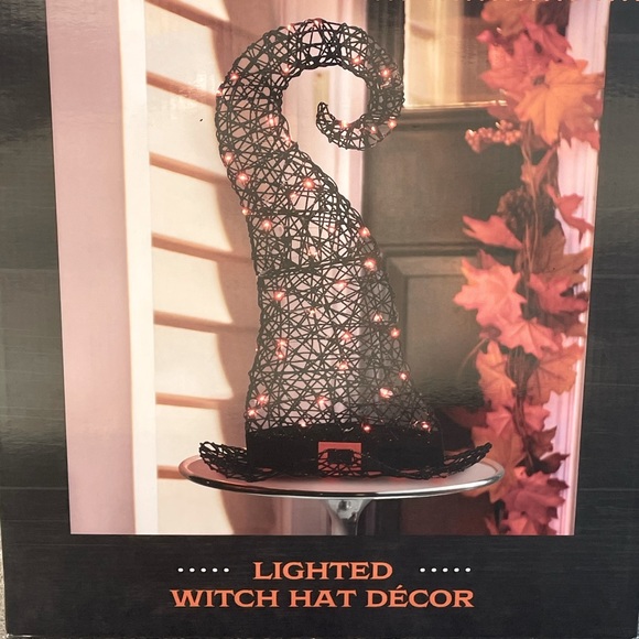 Jack O’Lantern Lane LED Halloween Lighted Witch Hat Indoor Outdoor Figurine NWT - Picture 5 of 11